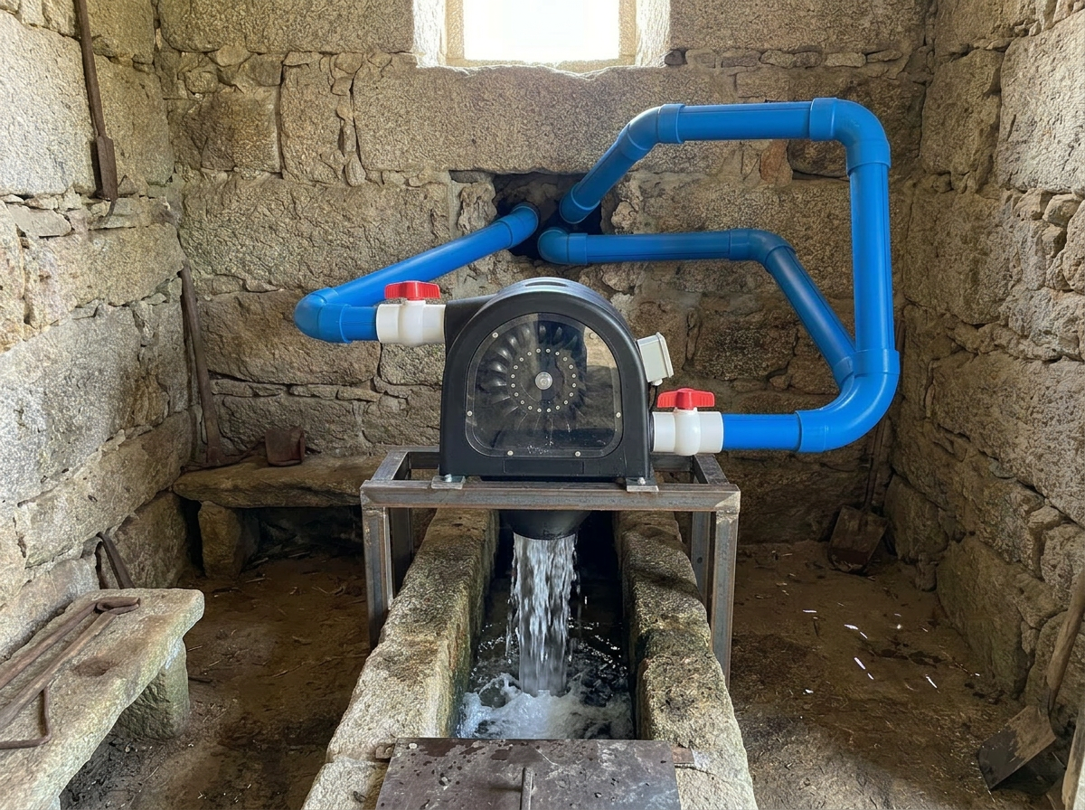 Turbina Powerspout instalada numa quinta em Portugal